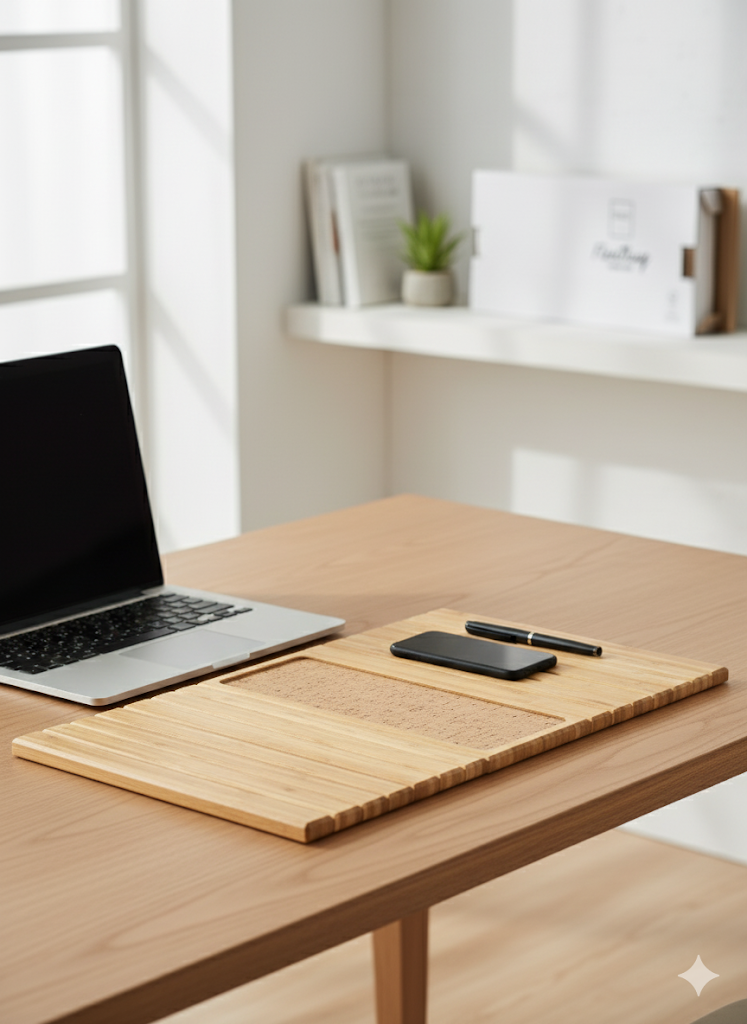 D&D Living® Sofatablett – Flexibler Couch-Armlehnen-Organizer, Braun